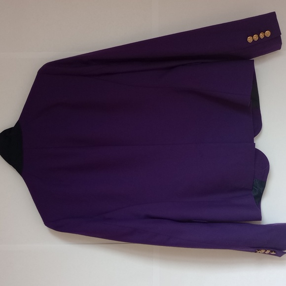 JCREW Royal Purple New Schoolboy Wool Blazer with Brass Buttons 4 Longer Length - Picture 9 of 13